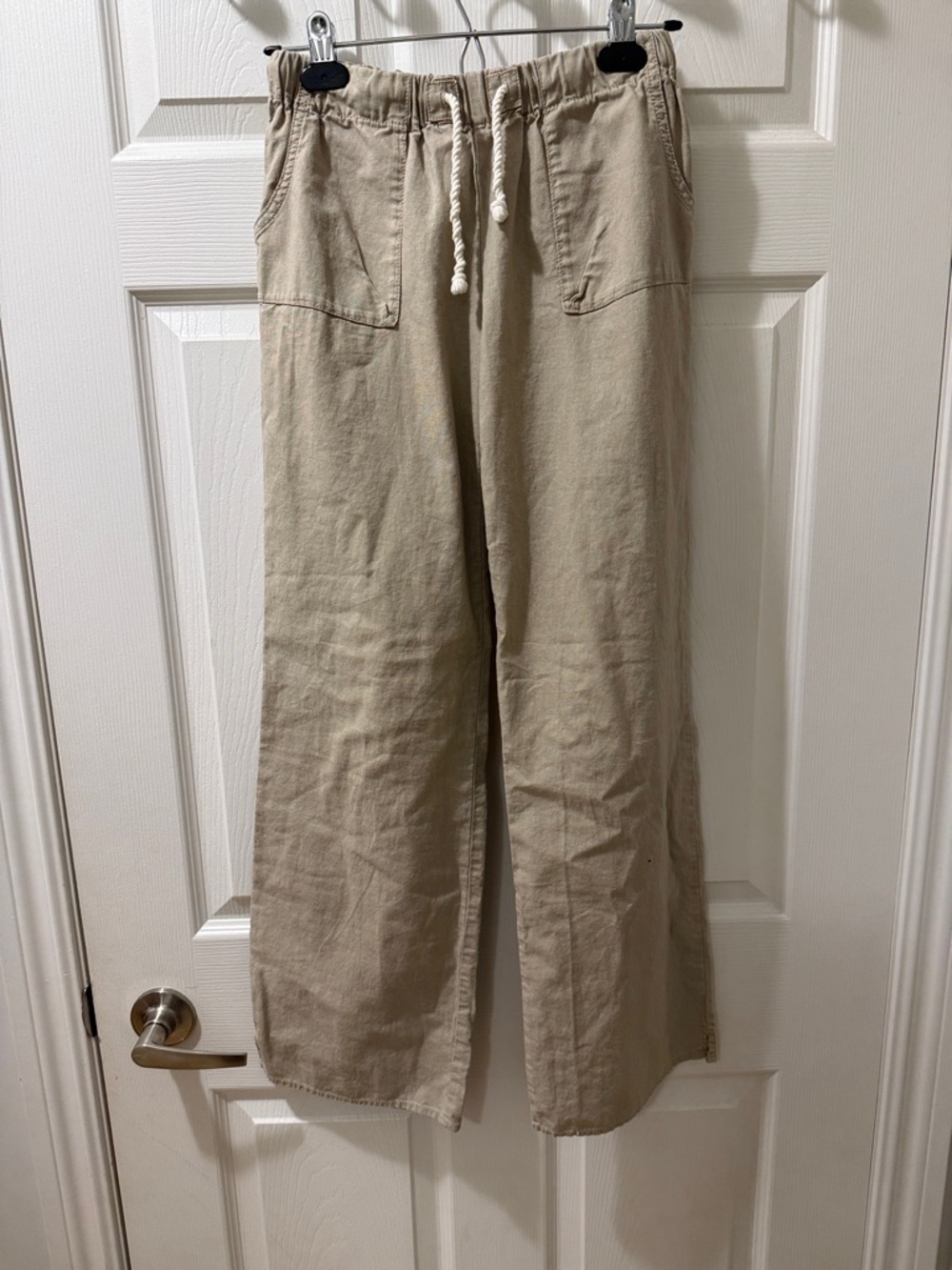 TNA Women's Straight Leg Drawstring Pants - Beige